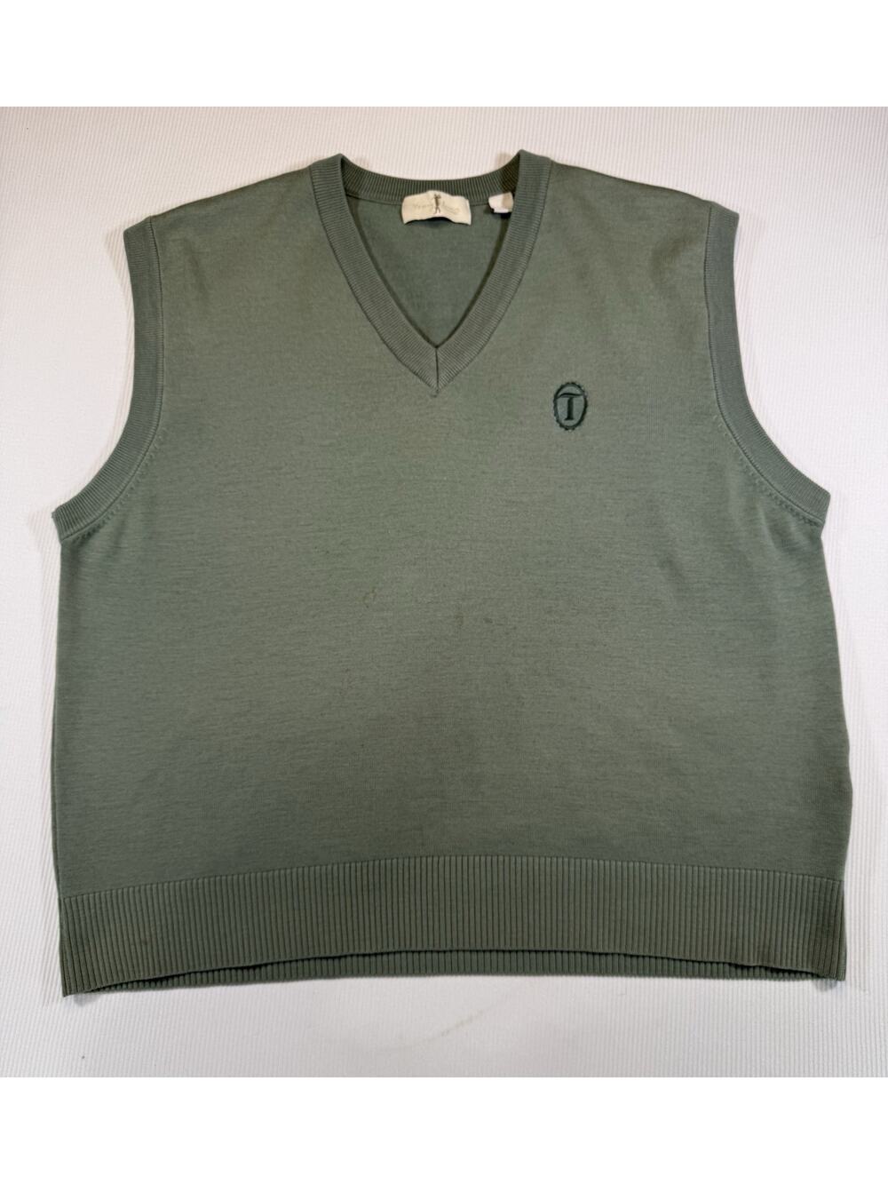 Vintage Harry Vardon Golf Sweater Vest Mens Large Green V Neck Made In Korea